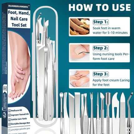 Steel Ingrown Toenail & Cuticle Removal Kit